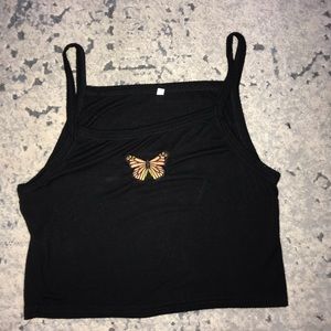 Black cropped top